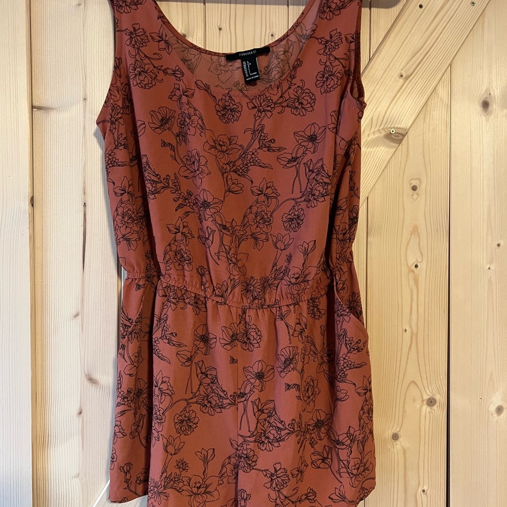 Forever 21 Rust Floral Romper